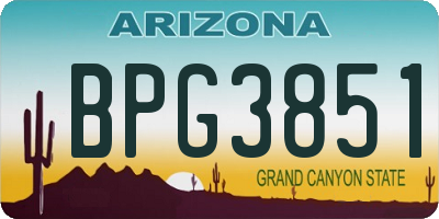 AZ license plate BPG3851