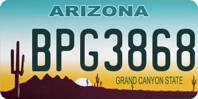 AZ license plate BPG3868