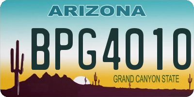 AZ license plate BPG4010