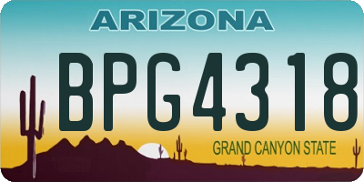 AZ license plate BPG4318