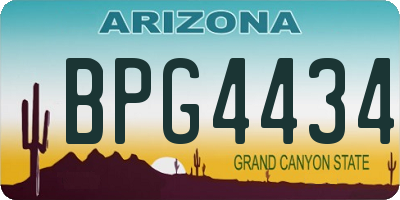 AZ license plate BPG4434