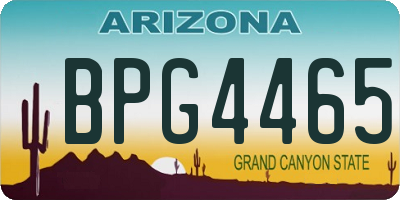 AZ license plate BPG4465