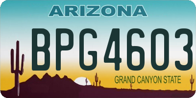AZ license plate BPG4603