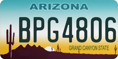 AZ license plate BPG4806