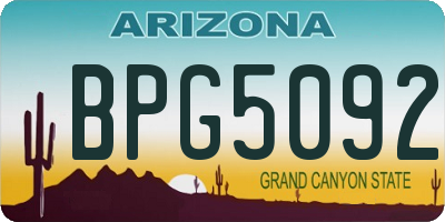 AZ license plate BPG5092