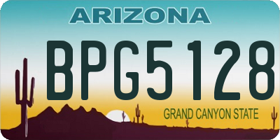 AZ license plate BPG5128