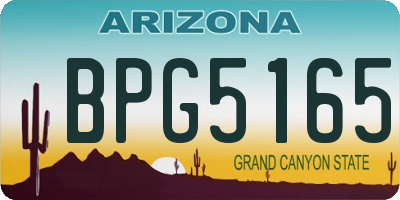AZ license plate BPG5165