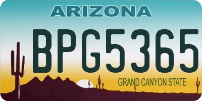 AZ license plate BPG5365