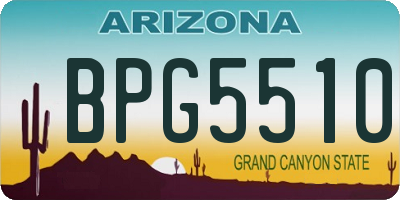 AZ license plate BPG5510