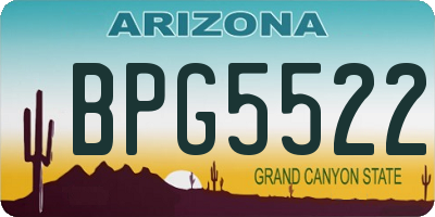 AZ license plate BPG5522
