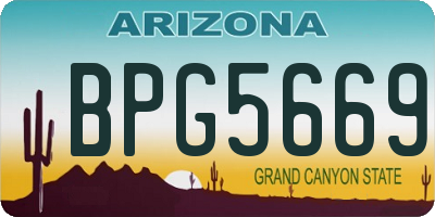 AZ license plate BPG5669