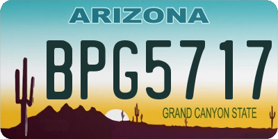 AZ license plate BPG5717