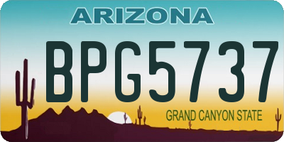 AZ license plate BPG5737