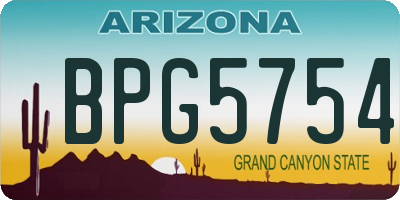 AZ license plate BPG5754