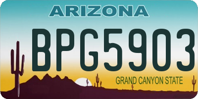 AZ license plate BPG5903