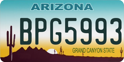 AZ license plate BPG5993