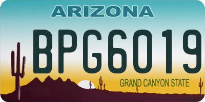 AZ license plate BPG6019