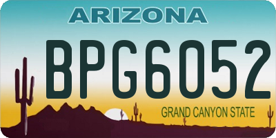 AZ license plate BPG6052