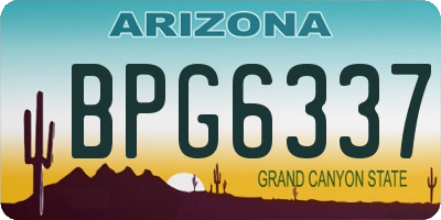 AZ license plate BPG6337