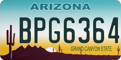 AZ license plate BPG6364