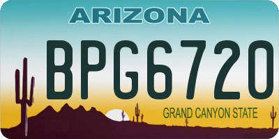 AZ license plate BPG6720