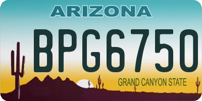 AZ license plate BPG6750