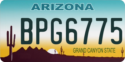 AZ license plate BPG6775