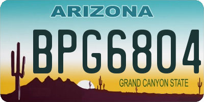 AZ license plate BPG6804