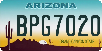 AZ license plate BPG7020