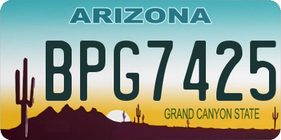 AZ license plate BPG7425