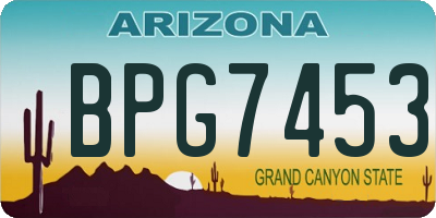 AZ license plate BPG7453