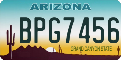AZ license plate BPG7456