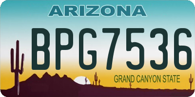 AZ license plate BPG7536
