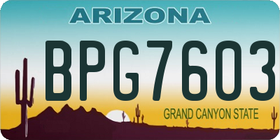 AZ license plate BPG7603