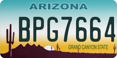 AZ license plate BPG7664