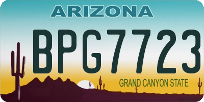AZ license plate BPG7723