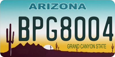 AZ license plate BPG8004