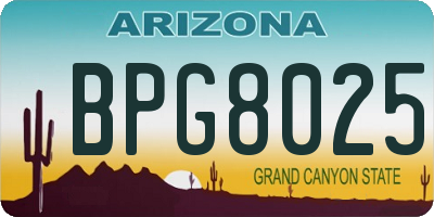 AZ license plate BPG8025