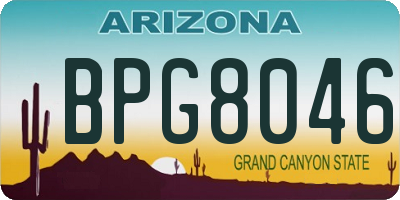 AZ license plate BPG8046