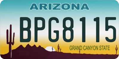 AZ license plate BPG8115