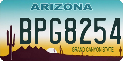 AZ license plate BPG8254
