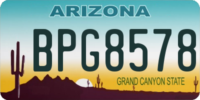 AZ license plate BPG8578