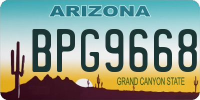 AZ license plate BPG9668