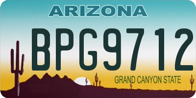 AZ license plate BPG9712