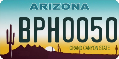 AZ license plate BPH0050