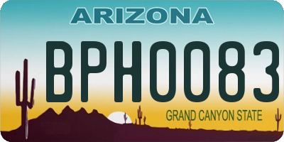 AZ license plate BPH0083