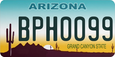 AZ license plate BPH0099
