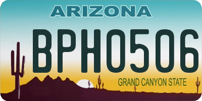 AZ license plate BPH0506
