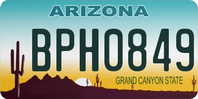 AZ license plate BPH0849