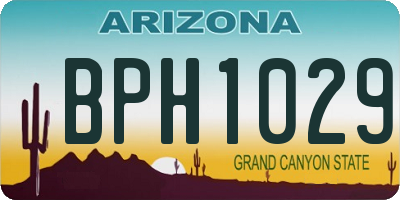 AZ license plate BPH1029